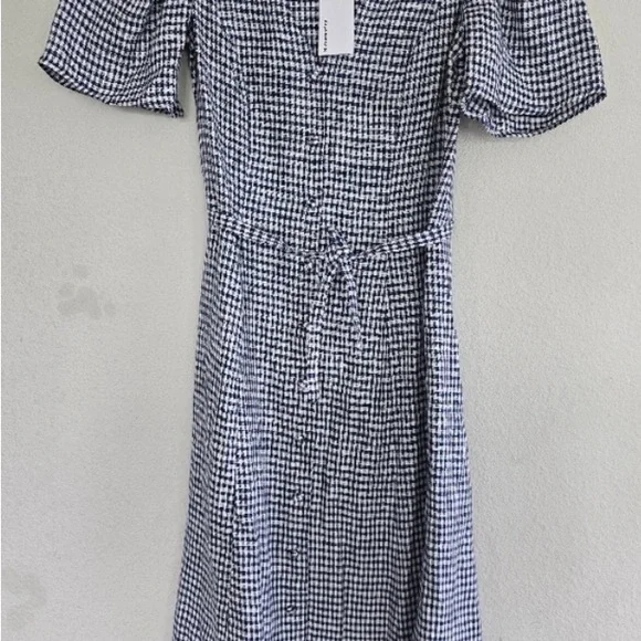Reformation Newbury Linen Dress Sz 6 Challah Check Button Down New - Picture 10 of 14